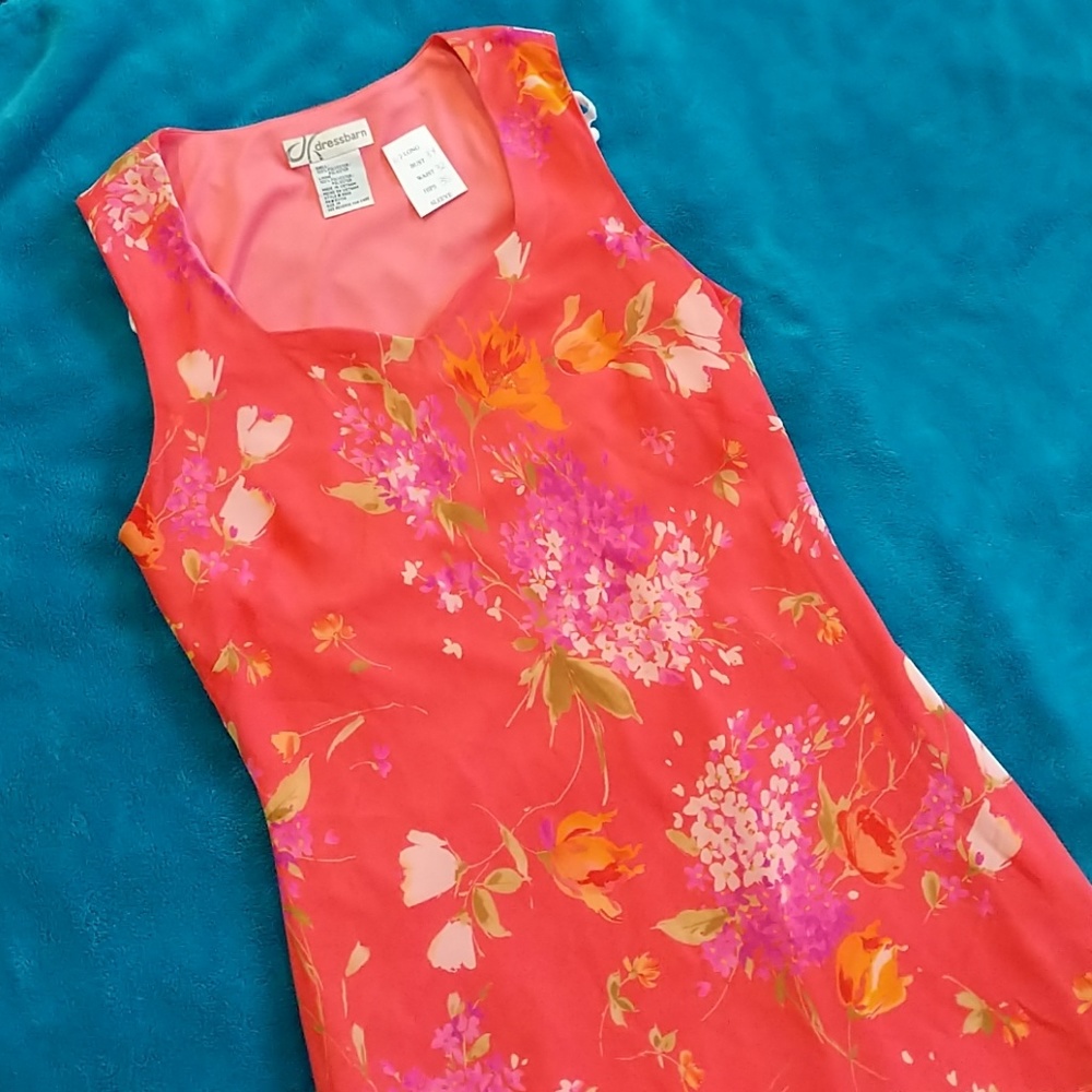 Dress Barn asymmetrical sleeveless floral dress 14